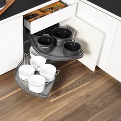 Bộ Rổ Góc Lemans II Trắng Xoay Phải Hafele 541.32.670 ảnh 6