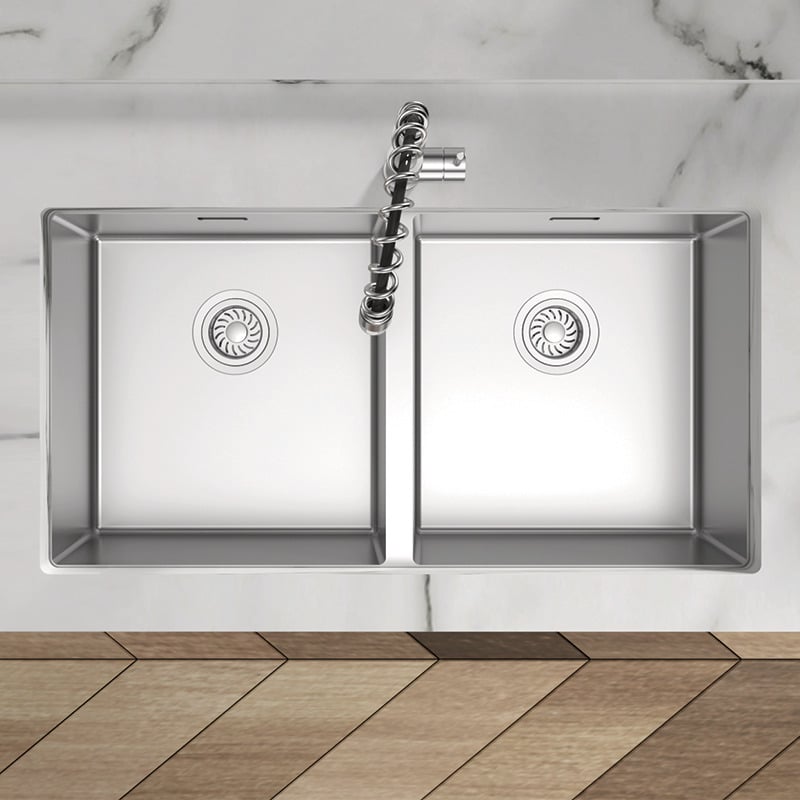 Chậu Rửa Chén Bát Inox HS24-SSN2S-870 Hafele 567.24.437 - Vật liệu inox và đá granite trong khu rửa Häfele