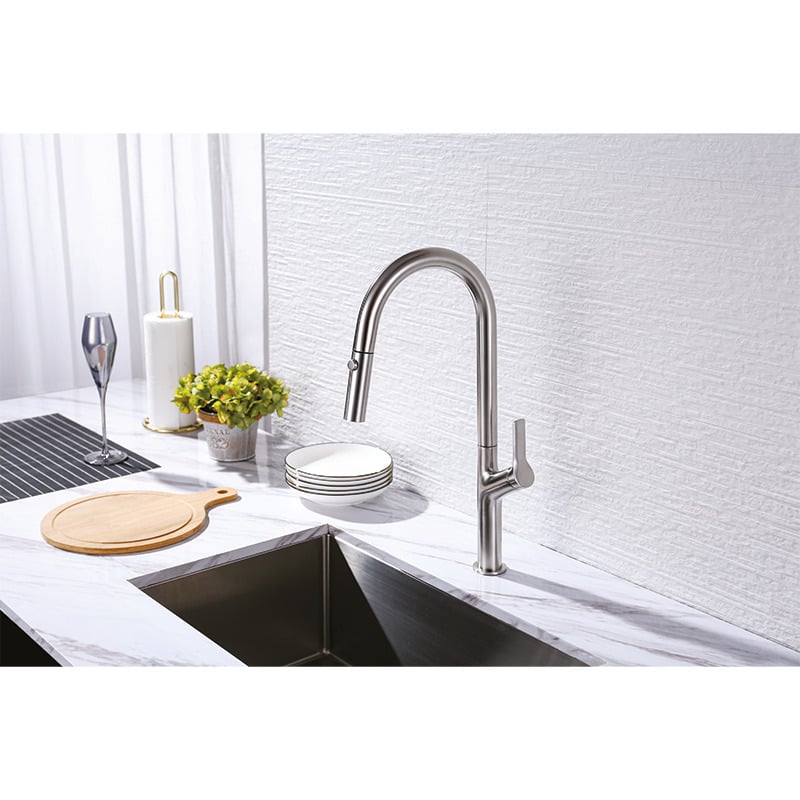 Vòi Rửa Chén Bát Inox Lux-P HT25-SH1F449 Hafele 570.85.045 - Bề mặt brush đồng bộ với chậu inox xước Vòi Rửa Chén Bát Inox Lux-P HT25-SH1F449 Hafele 570.85.045 - Bề mặt brush đồng bộ với chậu inox xước