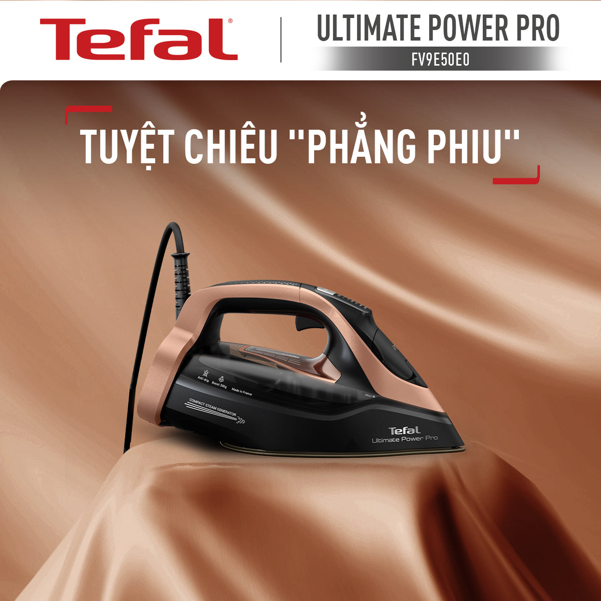 Bàn ủi hơi nước cao cấp Tefal Ultimate Power Pro FV9E50E0