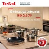  Quánh Inox cao cấp có nắp Tefal Cook Eat B9212274, 16cm 