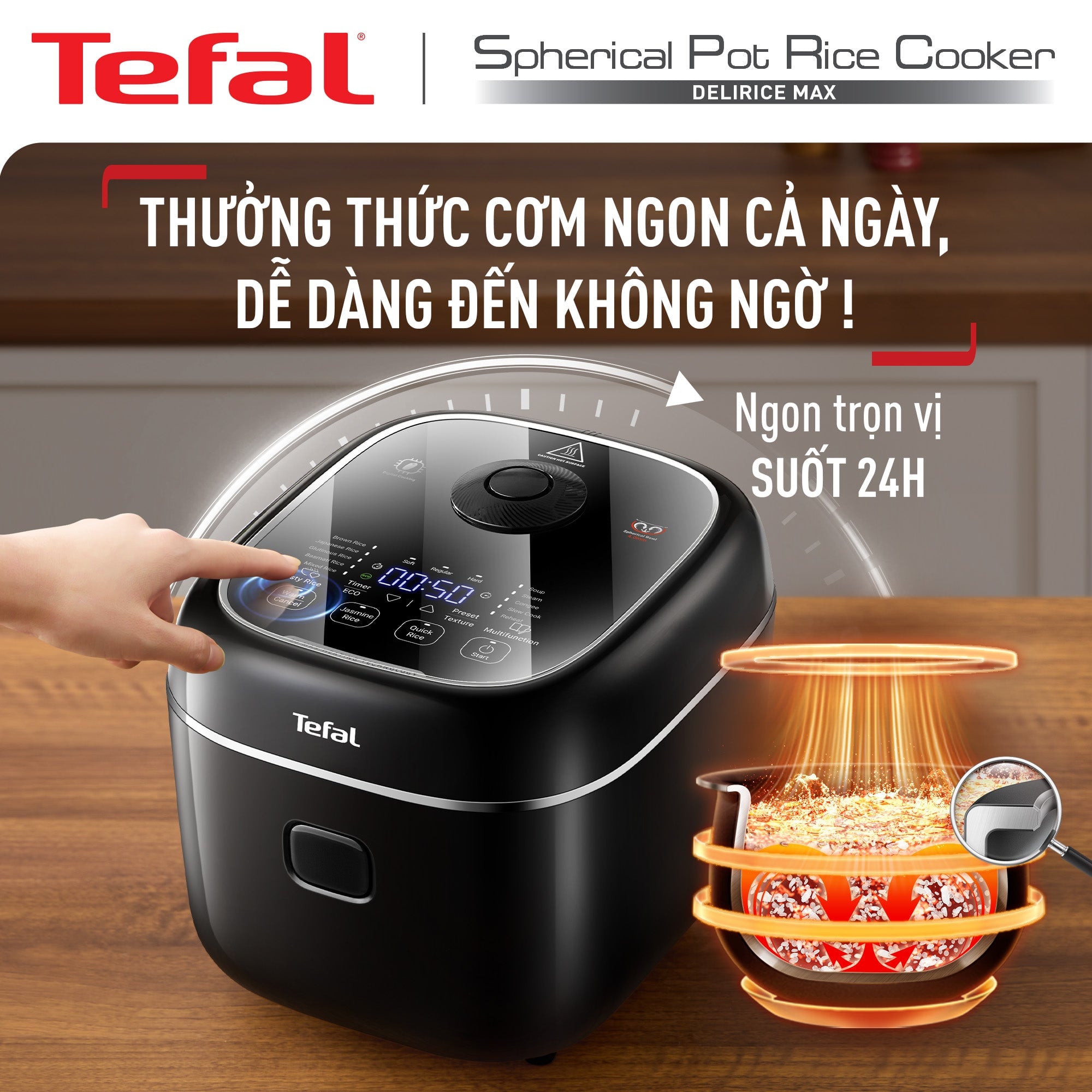 Nồi cơm điện tử Tefal Delirice Max RK7778Y0 - 1.8L