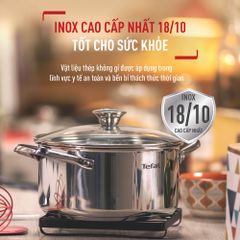 Quánh Inox cao cấp có nắp Tefal Cook Eat B9212274, 16cm