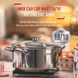  Bộ 3 nồi Inox cao cấp Tefal Cook Eat B921S604, 14cm/18cm/20cm 