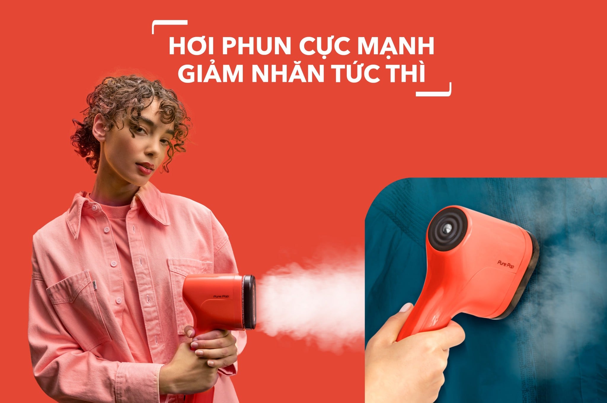 Bàn ủi hơi nước cầm tay Pure Pop Tefal DT2022E1/DT2024E1/DT2026E1/DT2020E1, màu cam carrot/vàng/xanh lơ/xanh mallard – ảnh 2