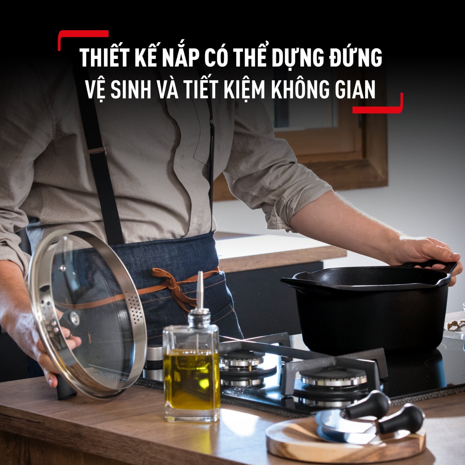 Nồi đúc cao cấp Tefal Robusto có miệng rót 24cm - chi tiết Nồi đúc cao cấp Tefal Robusto có miệng rót 24cm - chi tiết