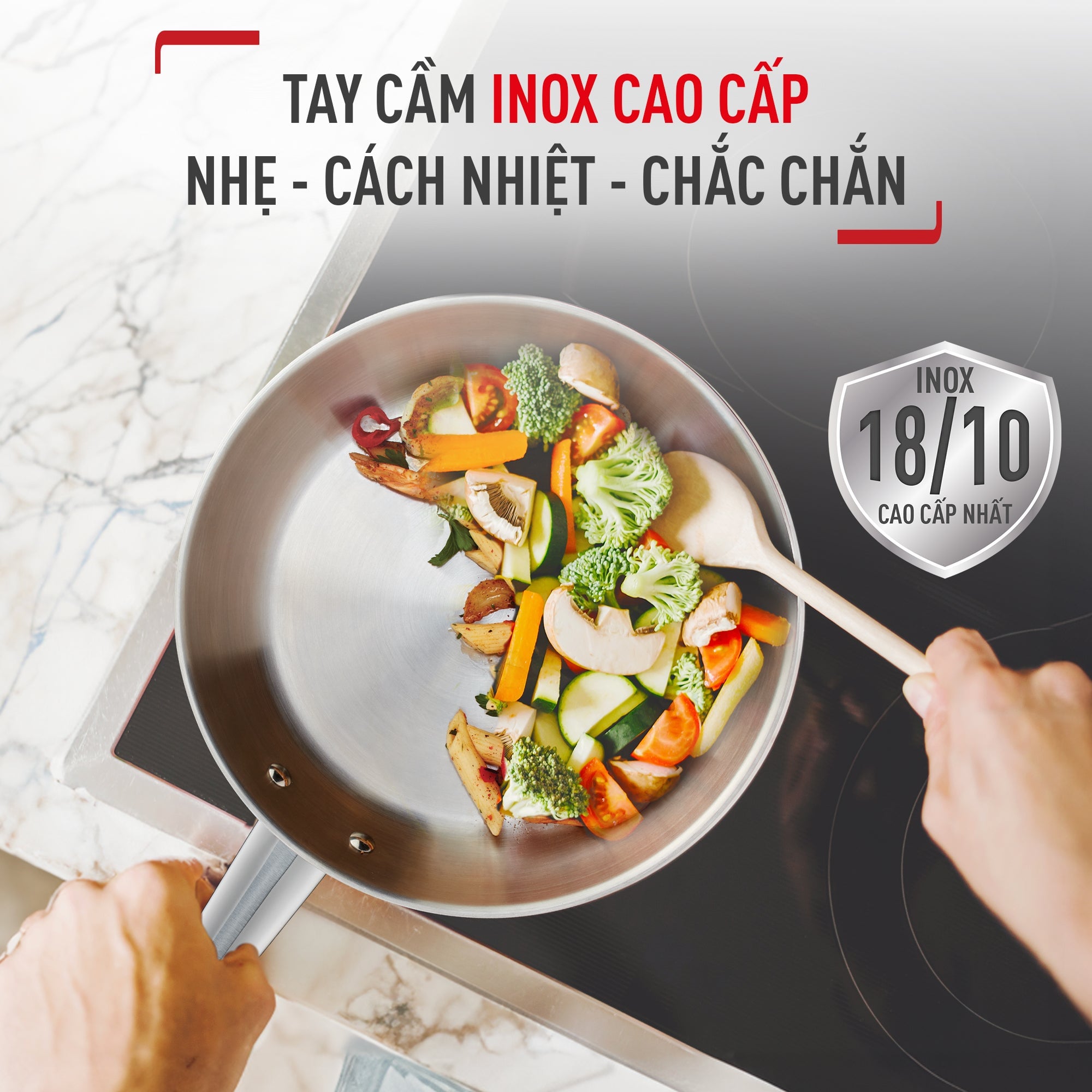 Chảo Inox cao cấp Professional Tefal 20/24/26/28cm B9210595 – ảnh 4
