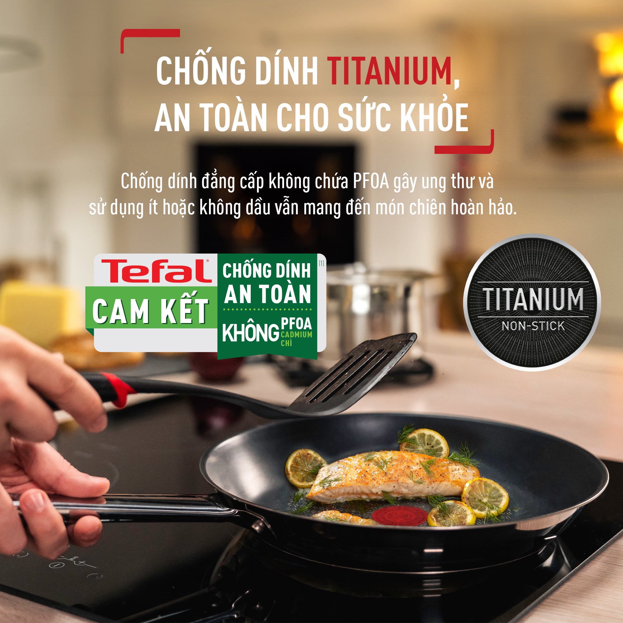 Chảo chống dính Tefal Inox cao cấp Cook Eat B9221904, 28cm