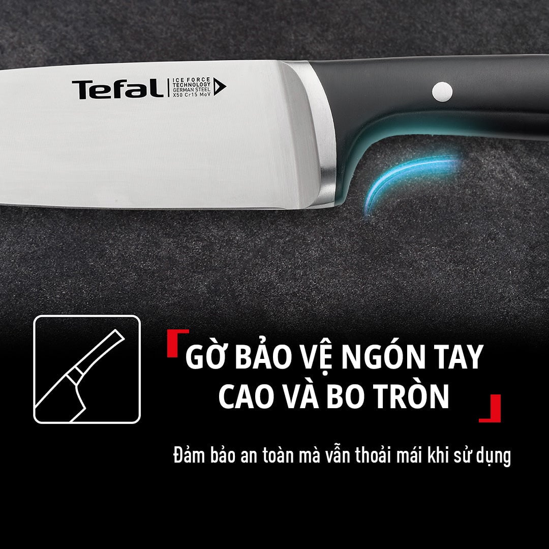 Bộ dao kéo thép Đức 7 món và kệ dao gỗ Tefal Ice Force K232S714, 9cm/11cm/18cm/20cm/20cm/20cm – ảnh 4