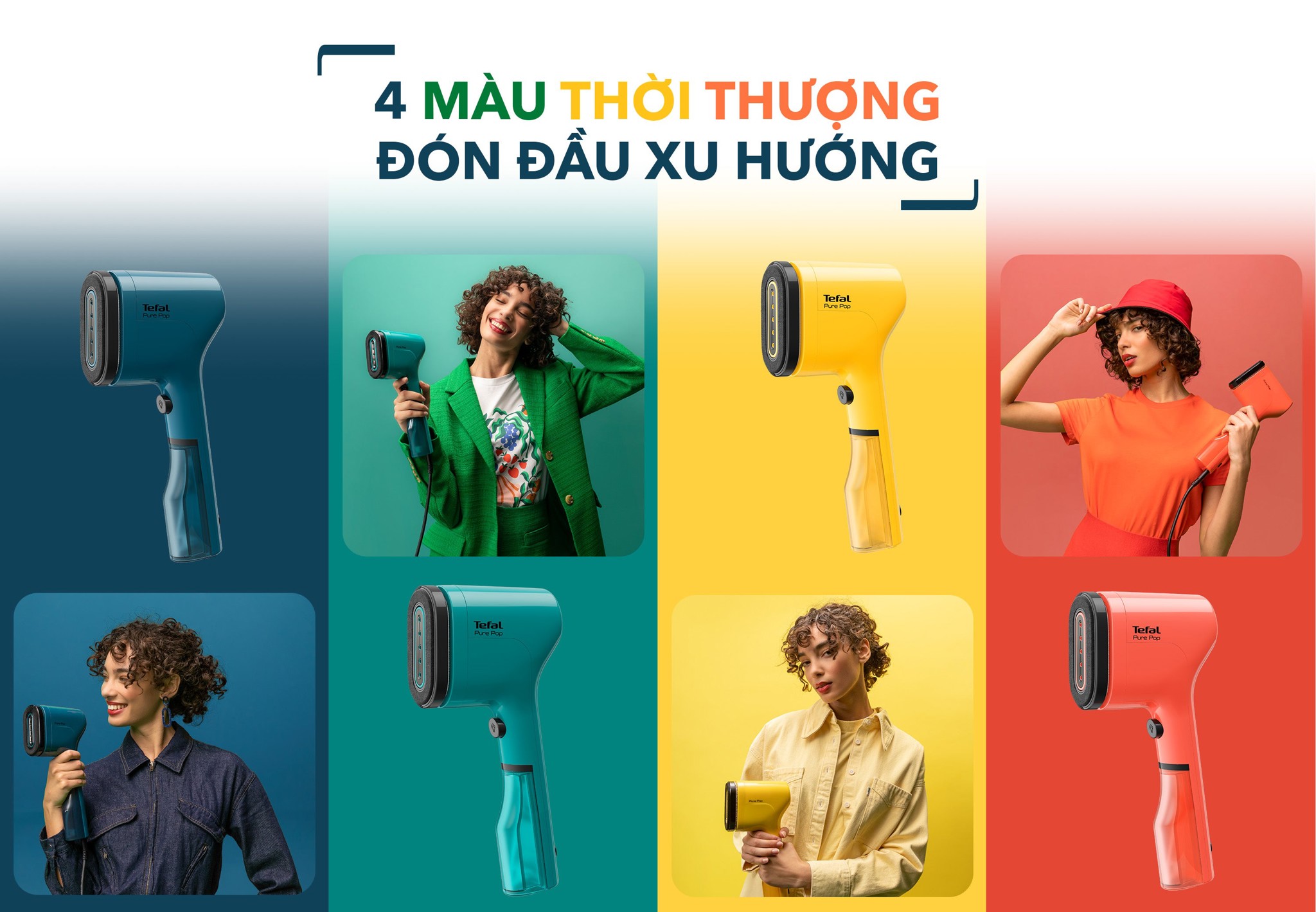 Bàn ủi hơi nước cầm tay Pure Pop Tefal DT2022E1/DT2024E1/DT2026E1/DT2020E1, màu cam carrot/vàng/xanh lơ/xanh mallard – ảnh 6