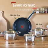  Bộ 2 nồi Inox cao cấp Tefal Cook Eat B921S224, quánh 16cm/nồi 20cm 