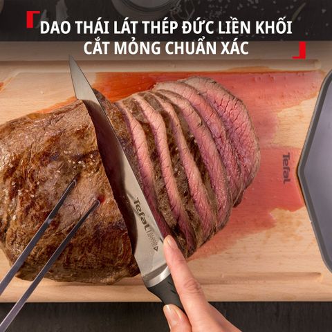 Dao thép Đức liền khối Ice Force Tefal K2320714, phi-lê 20 cm