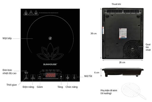 Bếp hồng ngoại cơ Sunhouse SHD6013KB – ảnh 7