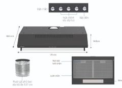 Máy hút mùi vỏ sơn Sunhouse SHB6118B ảnh 6