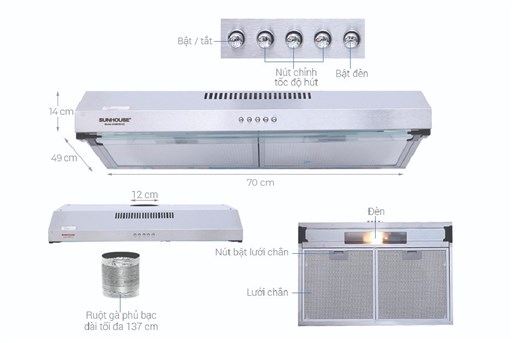 Hút mùi kính thẳng Sunhouse SHB6115I-EC – ảnh 6
