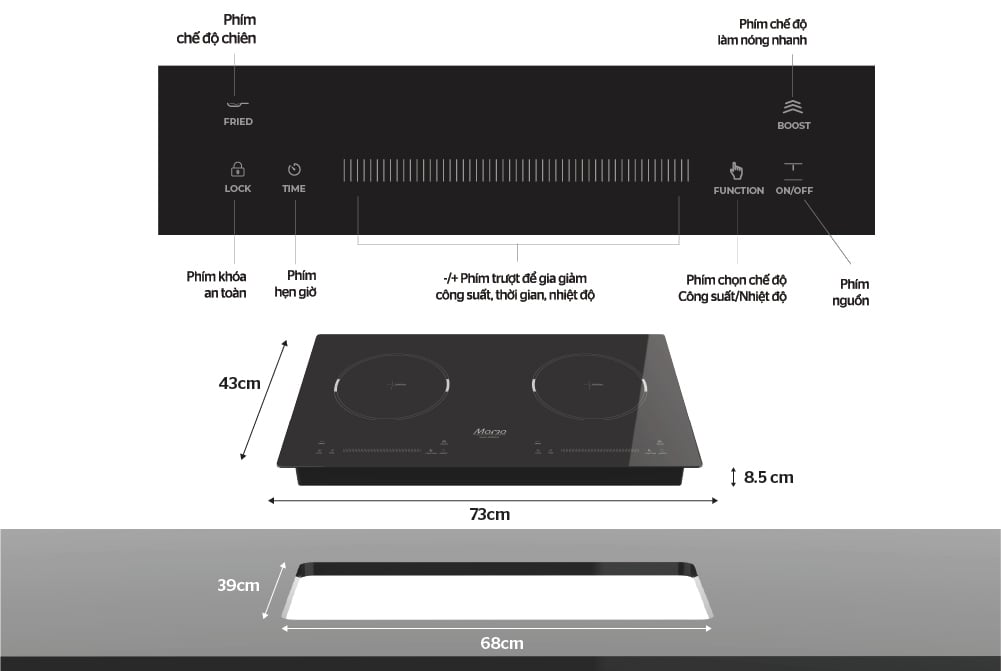 Bếp đôi điện từ Sunhouse Mama MMB9205 – ảnh 6