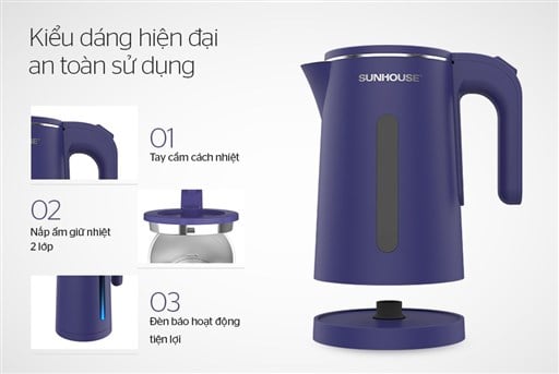 Ấm siêu tốc inox 2 lớp 1.8L Sunhouse SHD1355 – ảnh 5