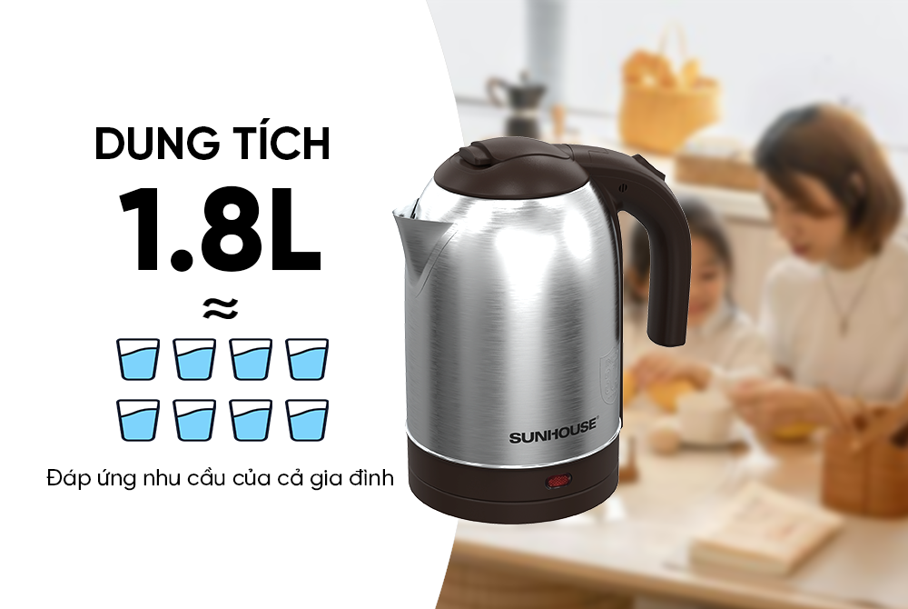 Ấm siêu tốc inox 1.8L Sunhouse SHD1185 – ảnh 7