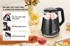 Ấm siêu tốc thủy tinh 1L Sunhouse Mama SHD1332 ảnh 5