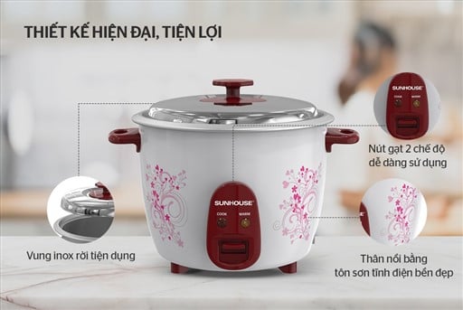 Nồi cơm điện 1.2 l Sunhouse SHD8106 – ảnh 6