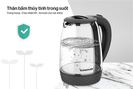 Ấm siêu tốc thủy tinh Sunhouse SHD1215B – ảnh 4