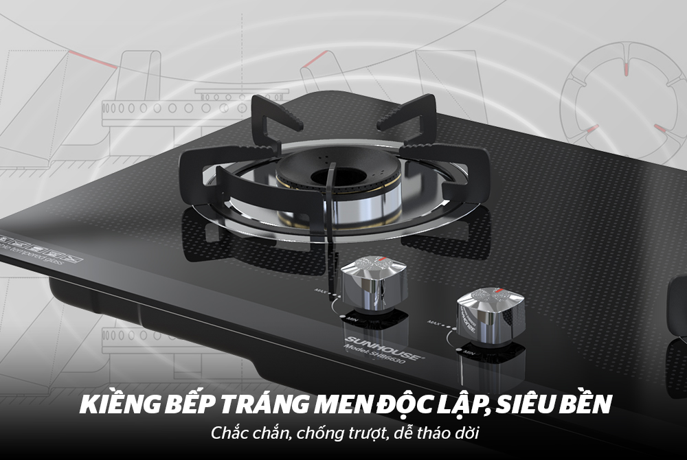 Bếp gas âm kính Sunhouse SHB6630 – ảnh 8