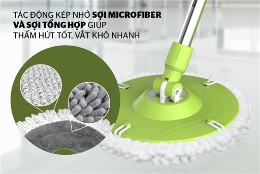 Bộ lau nhà xoay 360 độ Sunhouse thế hệ mới KS-CL260PG – ảnh 3