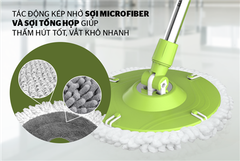 Bộ lau nhà xoay 360 độ Sunhouse thế hệ mới KS-CL260PG ảnh 3