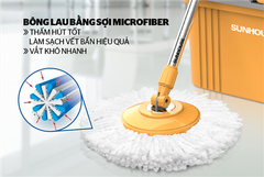 Bông lau nhà microfiber xoay 360 độ Sunhouse KS-CO330M ảnh 1