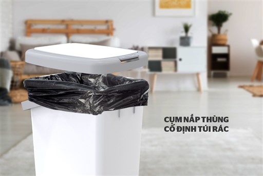 Thùng rác chữ nhật nắp bấm Sunhouse KS-TR12LP – ảnh 2
