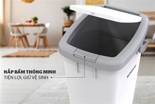 Thùng rác chữ nhật nắp bấm Sunhouse KS-TR12LP – ảnh 5