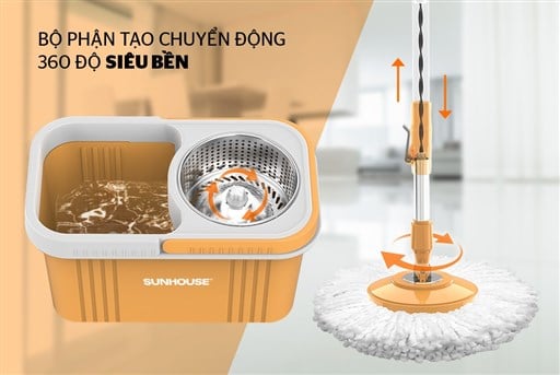 Bộ lau nhà xoay 360 độ Sunhouse KS-CL350PO – ảnh 3