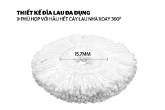 Bông lau nhà microfiber xoay 360 độ Sunhouse KS-CO330M ảnh 3