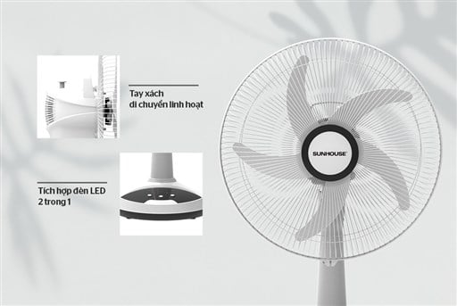 Quạt sạc Sunhouse SHD7223 – ảnh 3