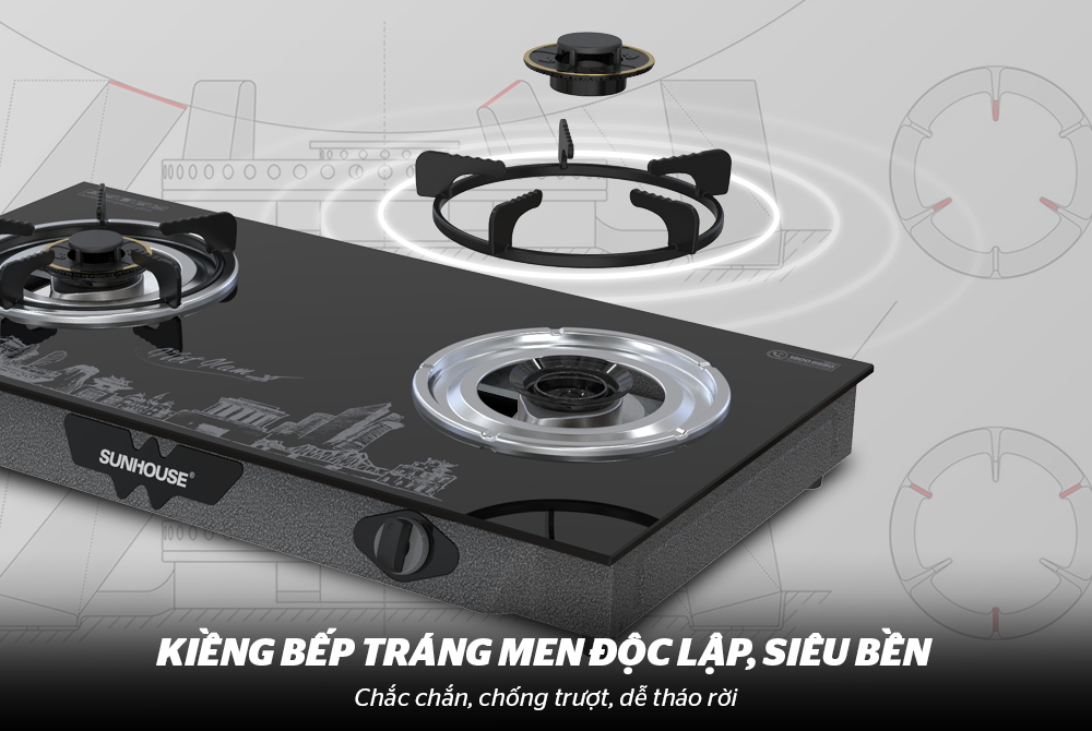 Bếp gas dương kính Sunhouse SHB622PT SHB622PTT – ảnh 8