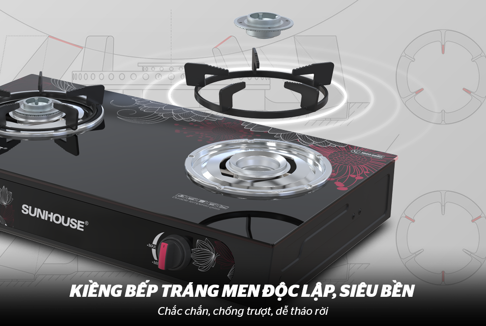 Bếp gas dương kính Sunhouse SHB626PT – ảnh 8