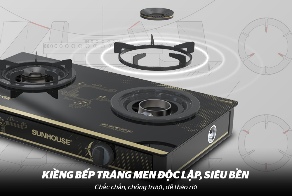 Bếp gas dương kính Sunhouse SHB628PT – ảnh 8