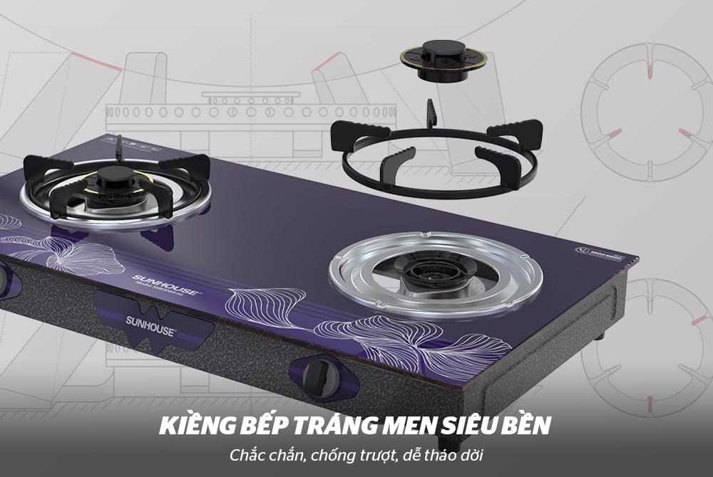 Bếp gas dương kính Sunhouse SHB3088-SG – ảnh 8