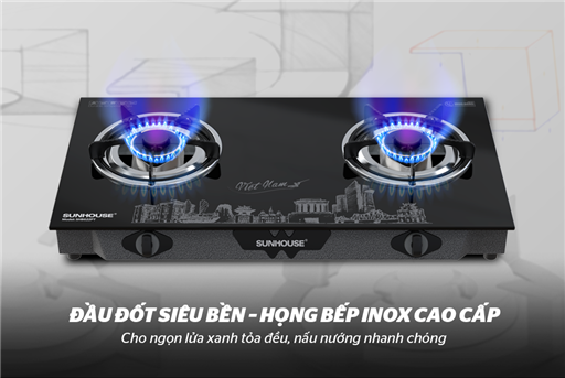 Bếp gas dương kính Sunhouse SHB622PT SHB622PTT