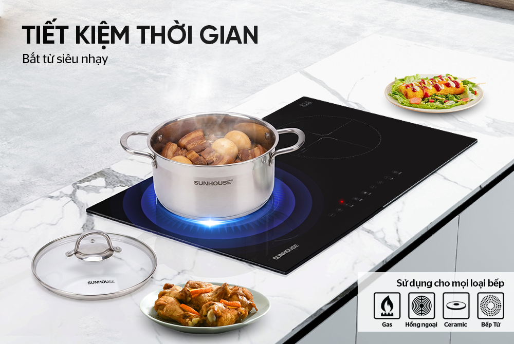 Nồi inox 304 đáy liền Sunhouse SHG706 – ảnh 5