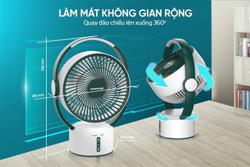 Quạt sạc Sunhouse SHD7116 – ảnh 3