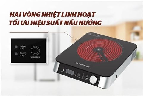 Bếp hồng ngoại Sunhouse SHD6024 – vùng nấu – ảnh 4