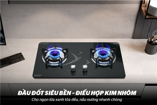 Bếp gas âm kính Sunhouse SHB388PT