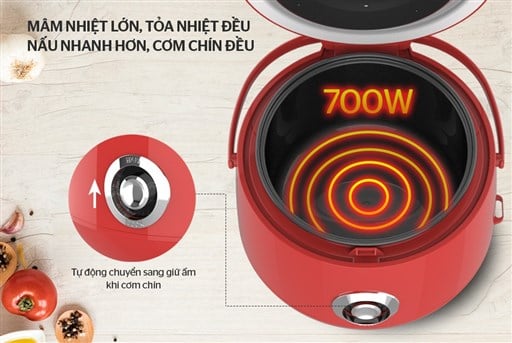 Nồi cơm điện 1.8 l Sunhouse SHD8606R – ảnh 5