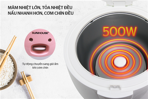 Nồi cơm điện 1.2L Sunhouse SHD8217W – ảnh 4