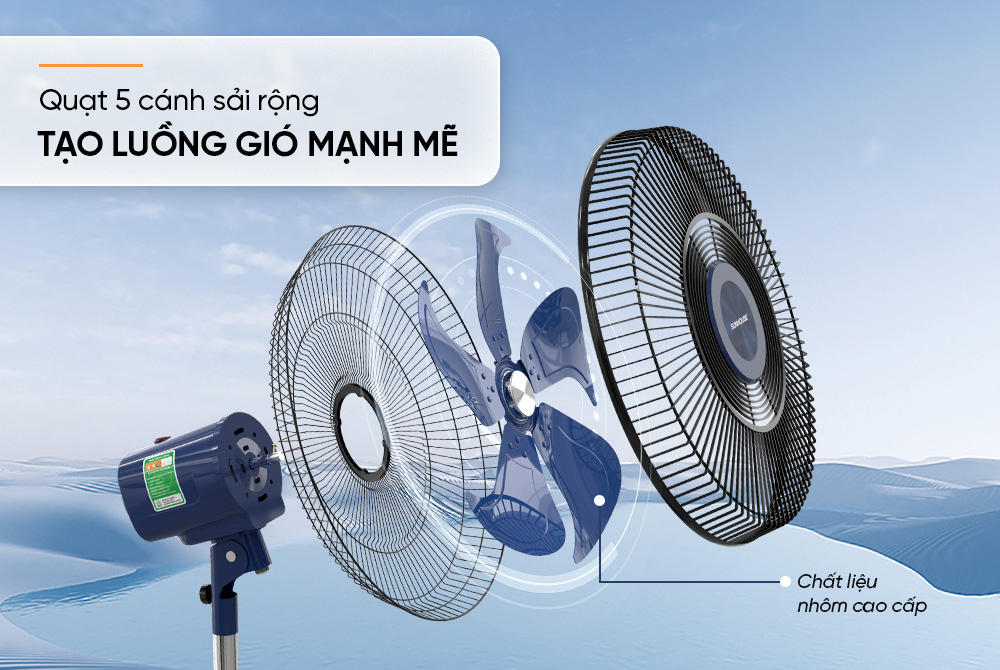 Quạt đứng Sunhouse 5 cánh SHD7352 – ảnh 8