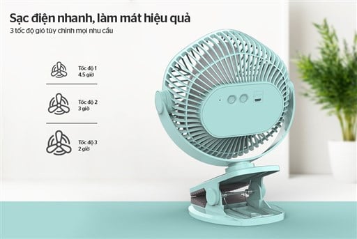 Quạt sạc mini Sunhouse SHD7111 – ảnh 5