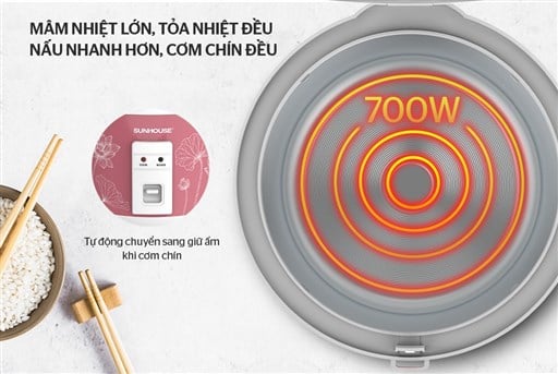 Nồi cơm điện 1.8L Sunhouse SHD8609 – ảnh 5
