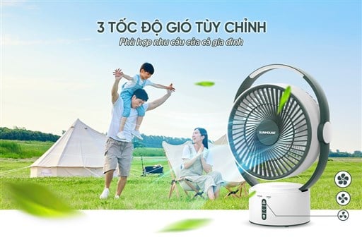 Quạt sạc Sunhouse SHD7116 – ảnh 4