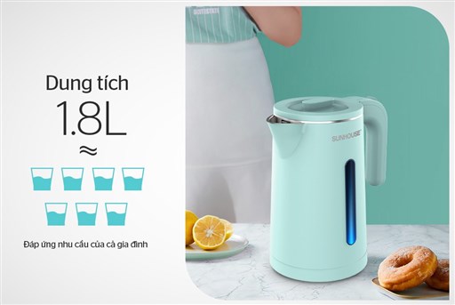Ấm siêu tốc inox 2 lớp 1.8L Sunhouse SHD1351 – ảnh 4